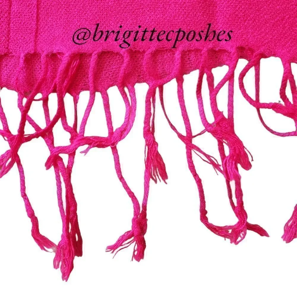 HANDMADE Embroidered Sequined Designed Pink Shawl